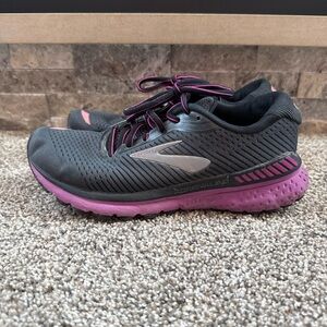 Brooks Adrenaline 20 GTS XX Women's 7.5B Gray Pink Purple Running Shoes